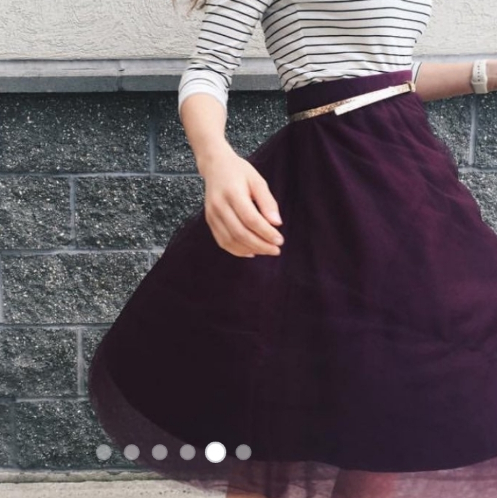 Bergundy Tulle Skirt - Picture 4 of 5